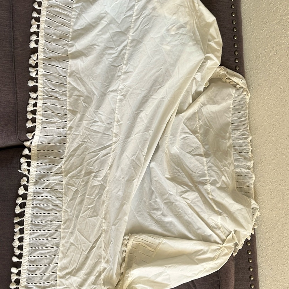 Crane Baby Cotton Tassle Boho Crib Skirt